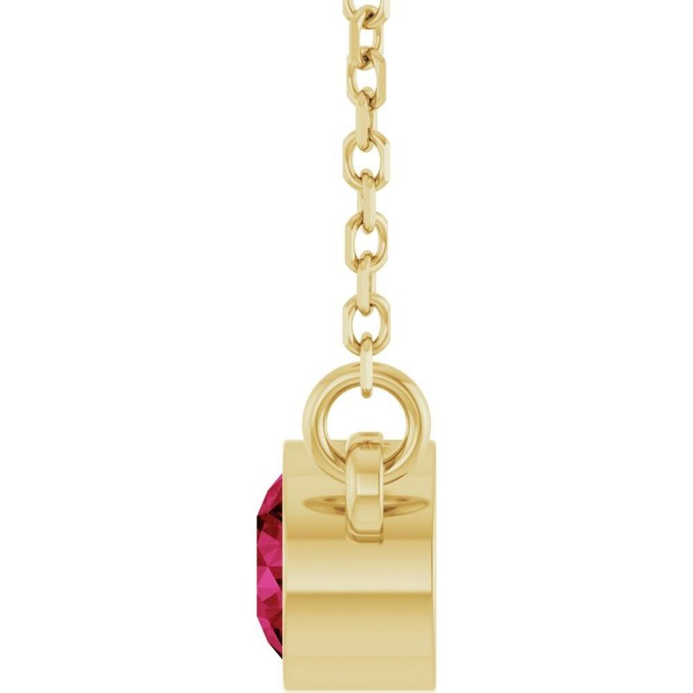 14k Yellow Natural Ruby Solitaire 16" Necklace - image 2